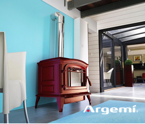 Estufa leña de estilo clásico 760 - Interior de fundición - Argemi  Prefabricats